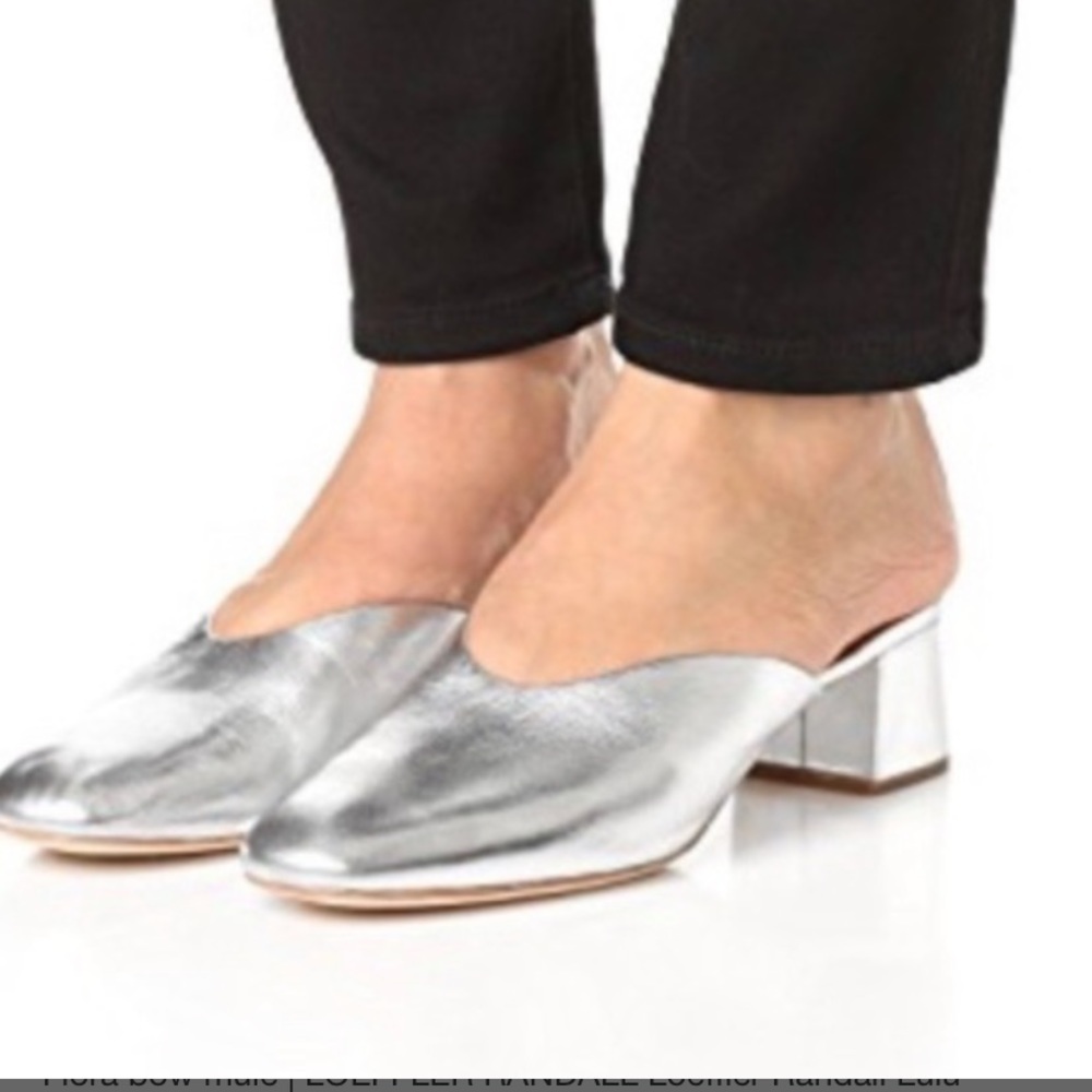 Loeffler Randall silver mules- 5.5